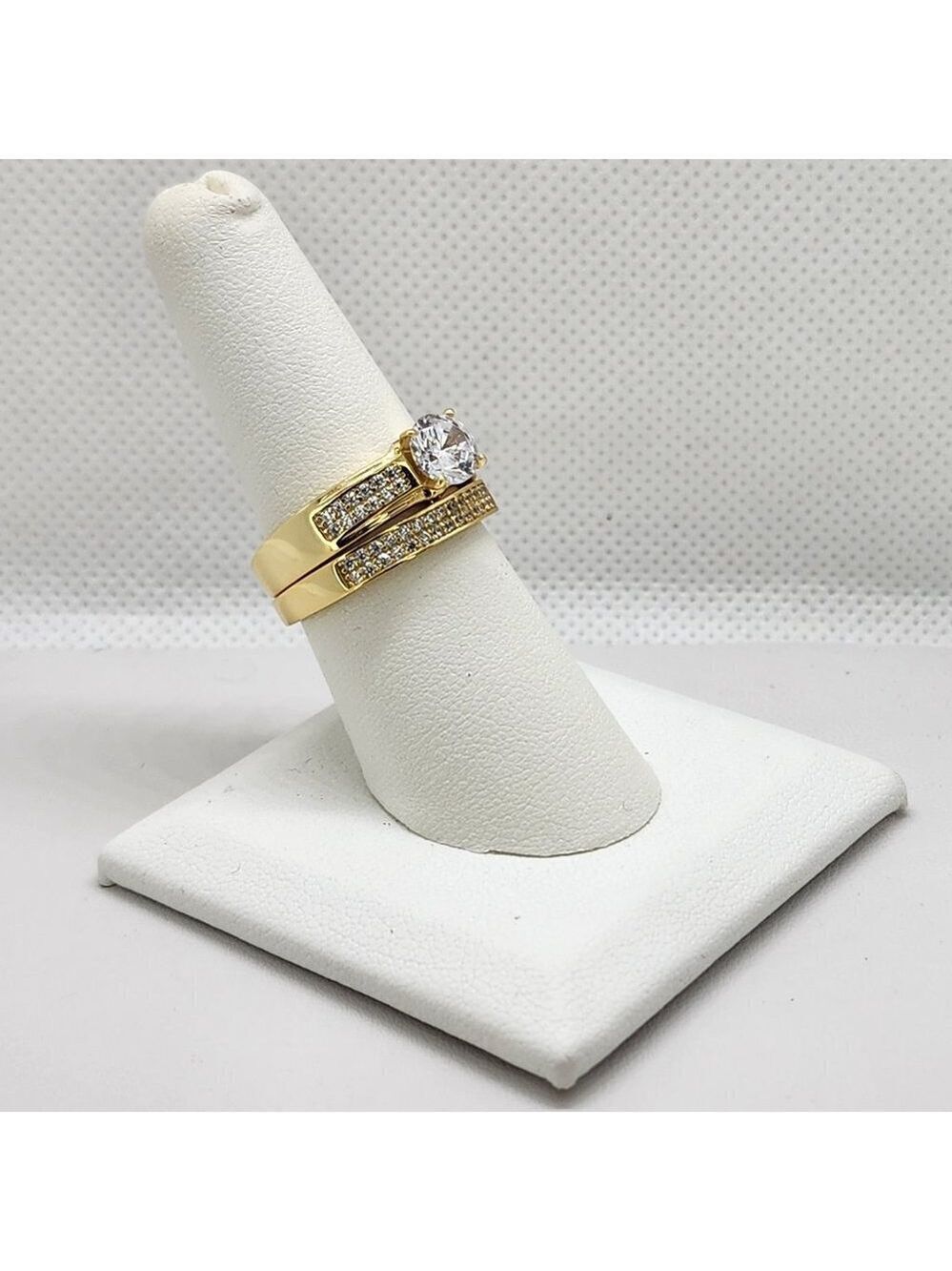 Brand New Sterling Silver 925 2 pcs Gold Ring